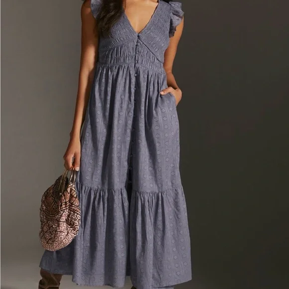 Anthropologie Charcoal Maxi Dress - Picture 5 of 9